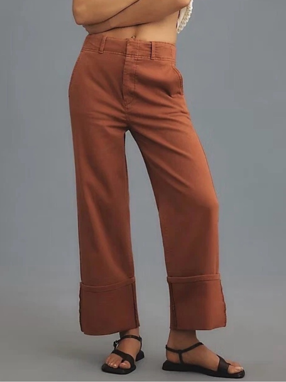 NWT Pilcro Anthropologie Relaxed Cuff Pants Orange Size 34 Boho